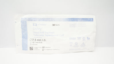 Covidien 96375 Shiley Nasal RAE Tracheal Tube w/TaperGuard 7.5ID x 10.1ODx25.4mm